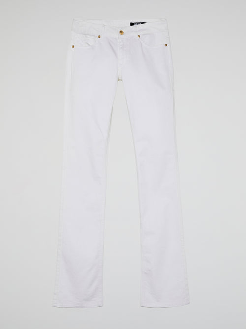 White Bootcut Jeans