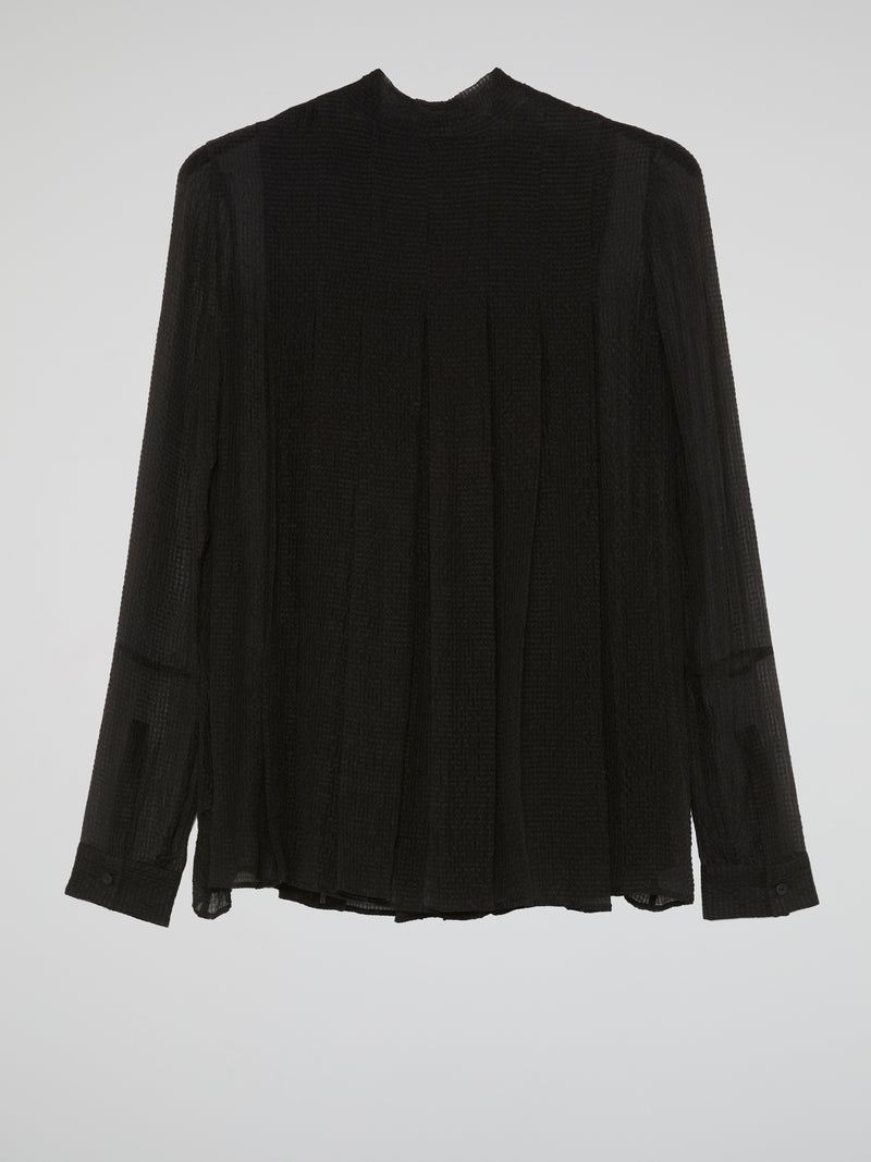 Black Bow Tie Knit Blouse