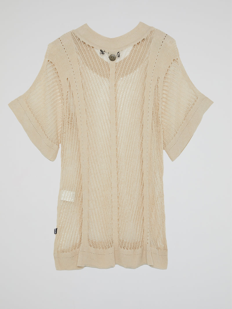 Beige Oversized Knit Top