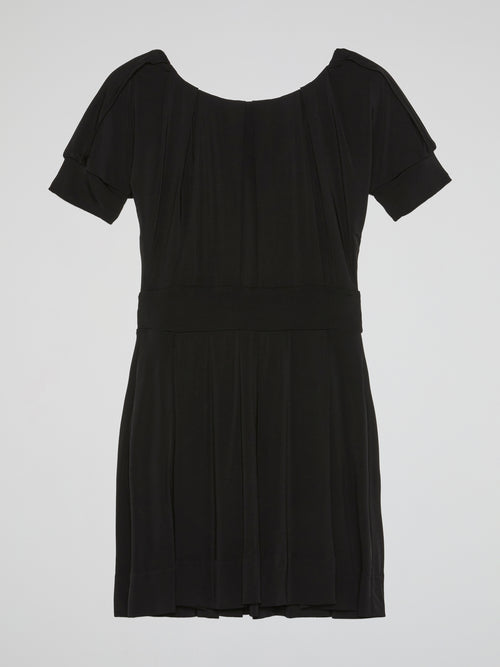 Black Puff Sleeve Mini Dress