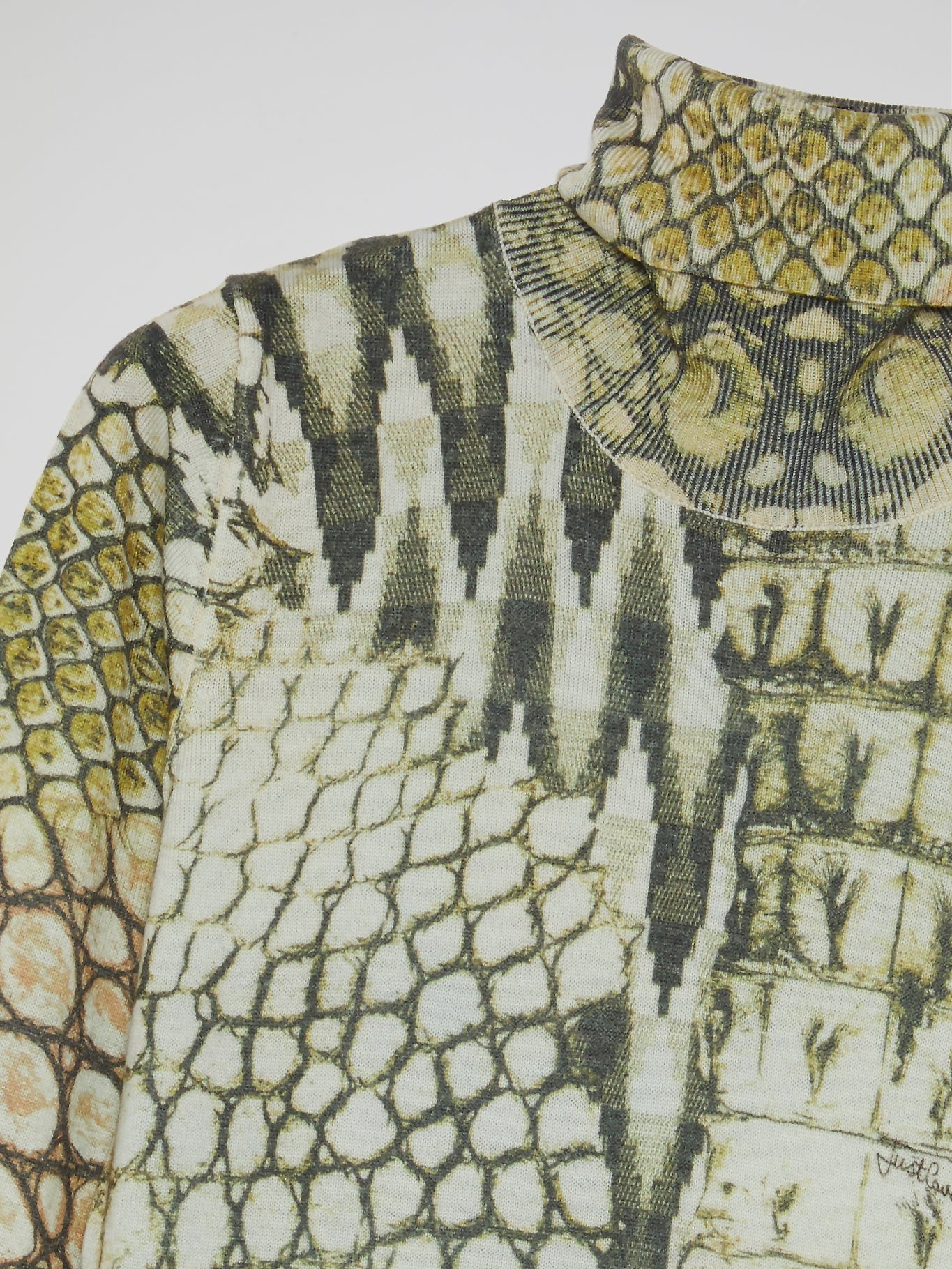 Reptilian Print High Neck Top