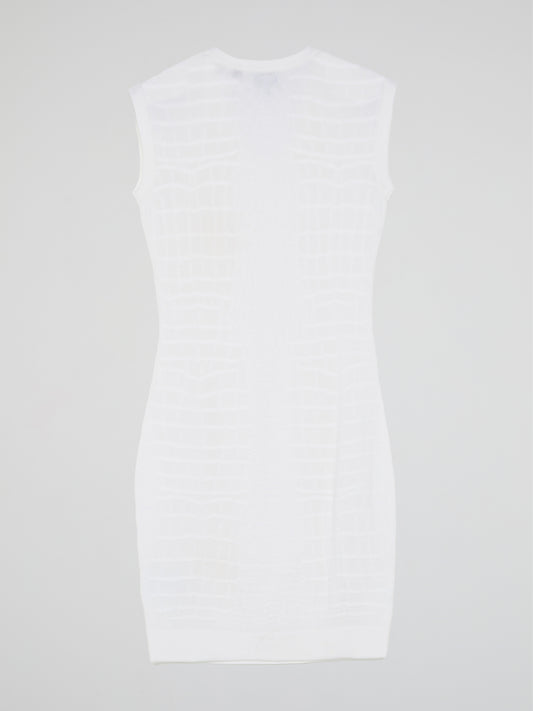 White Reptilian Sleeveless Dress