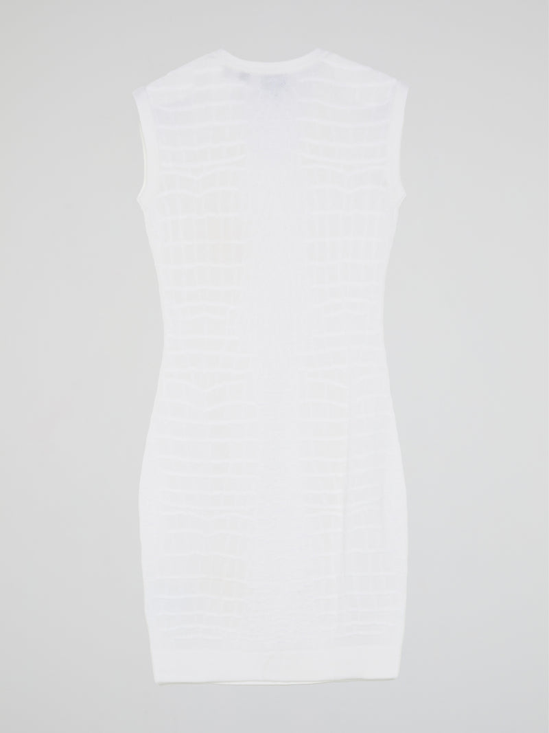 White Reptilian Sleeveless Dress