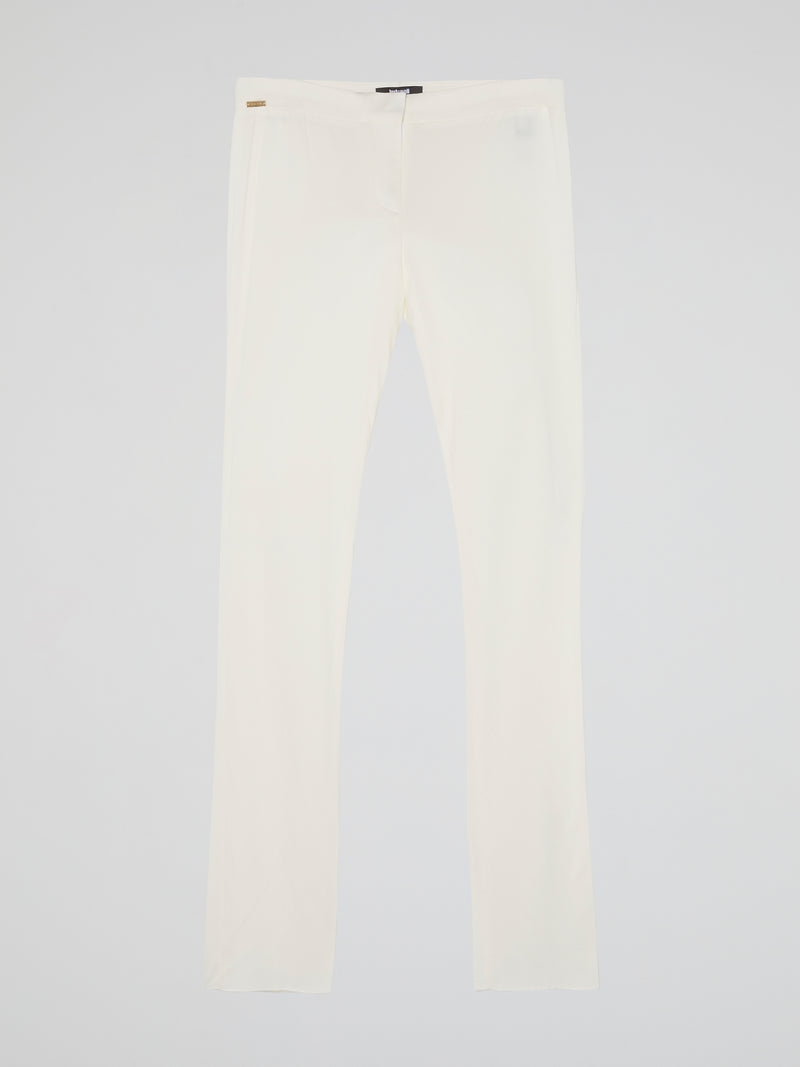 White Slim Fit Trousers