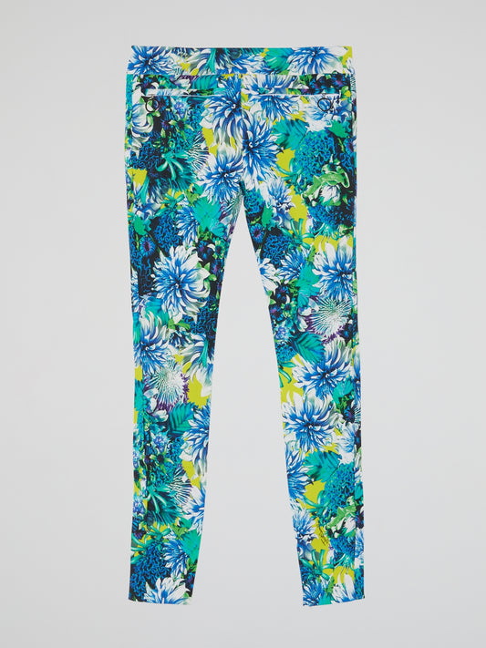 Floral Print Waistband Trousers