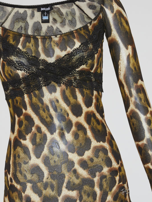 Leopard Print Long Sleeve Top