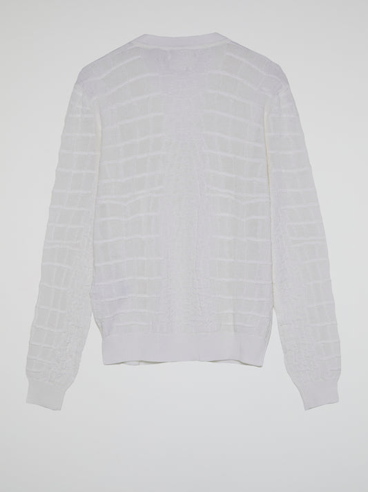 White Reptilian Cardigan