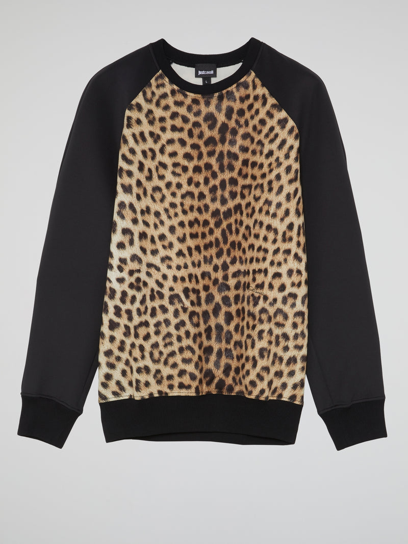 Leopard Print Raglan Sweatshirt