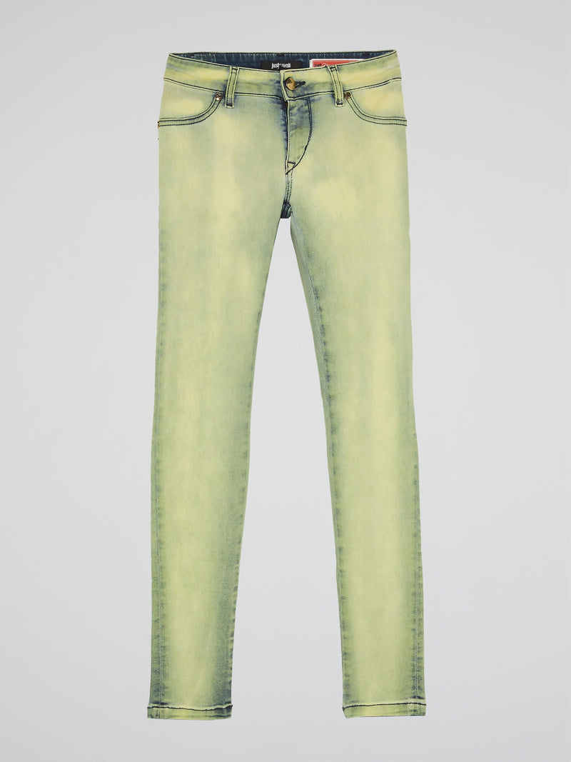 Green Acid Wash Jeans