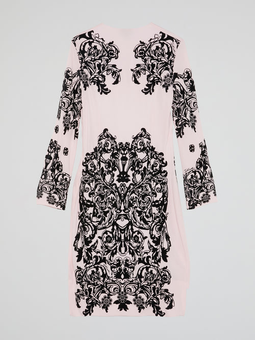 Pink Paisley Print Keyhole Dress