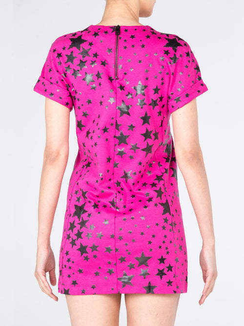Pink Star Print Mini Dress