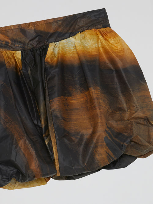 Printed Balloon Mini Skirt