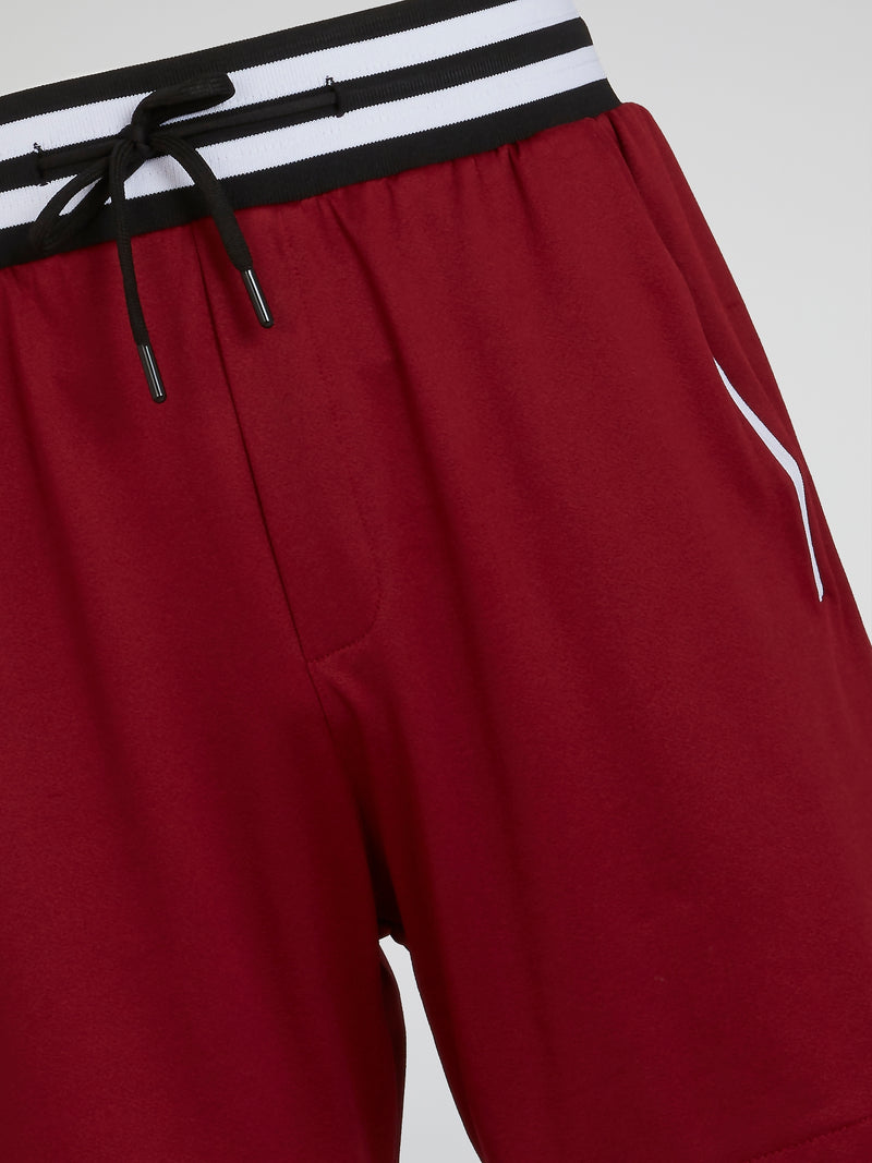 Burgundy Drawstring Bermuda Shorts