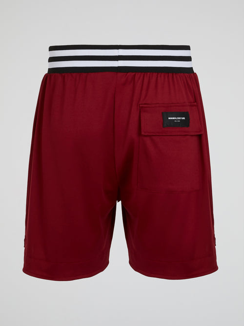 Burgundy Drawstring Bermuda Shorts