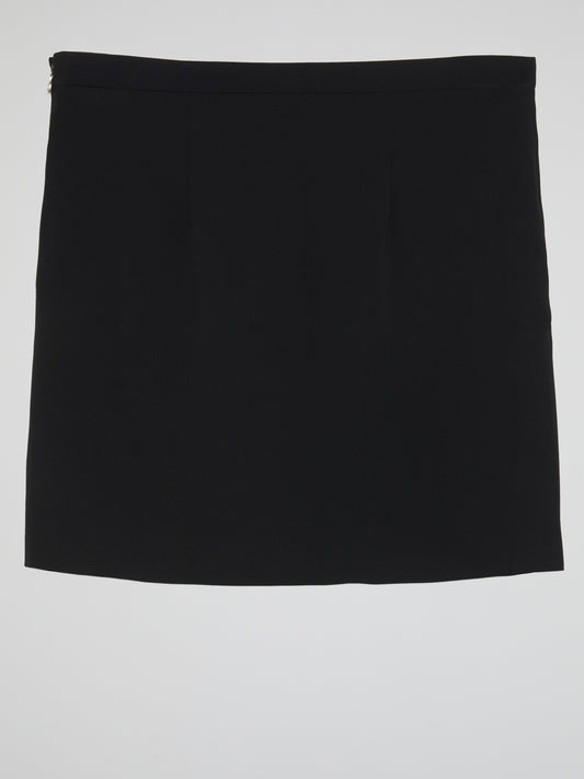 Black Reptilian Mini Skirt