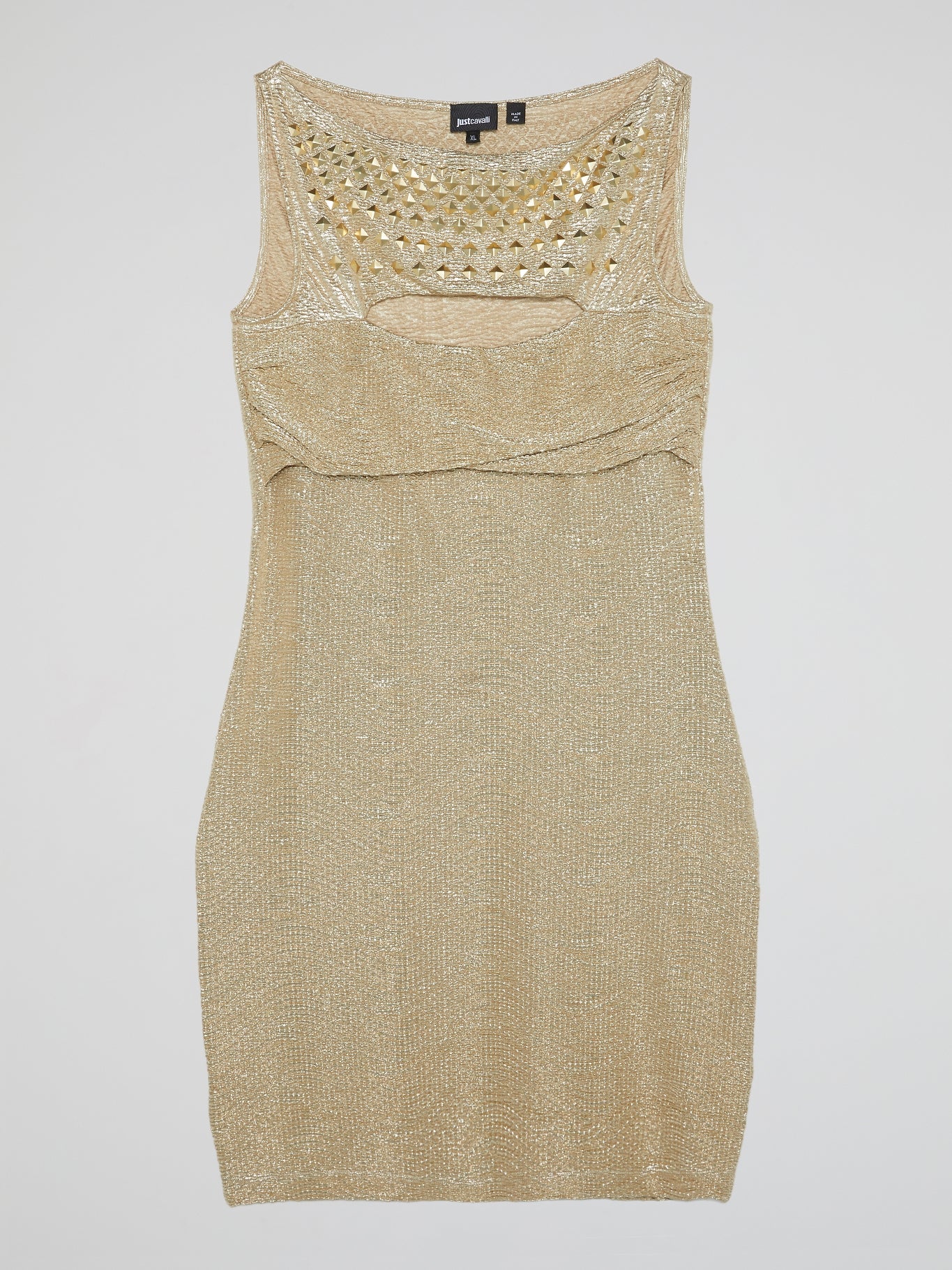 Gold Embellished Cut-Out Dress