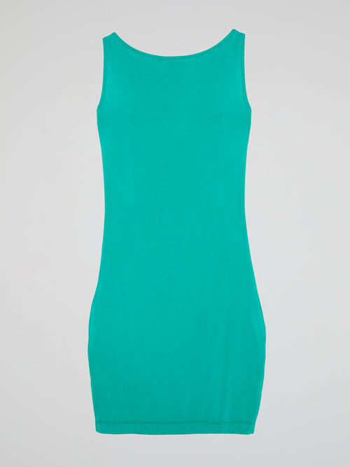 Turquoise Cowl Neck Dress