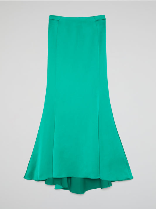 Green Godet Long Skirt