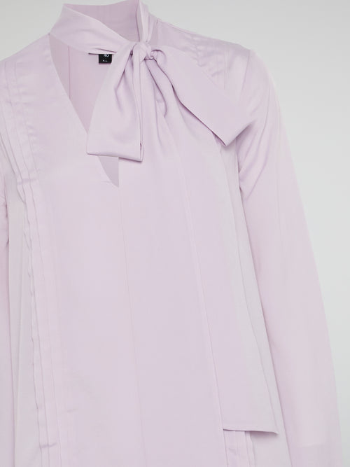 Purple Bow-Tie Blouse