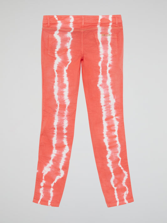 Coral Acid Wash Jeans