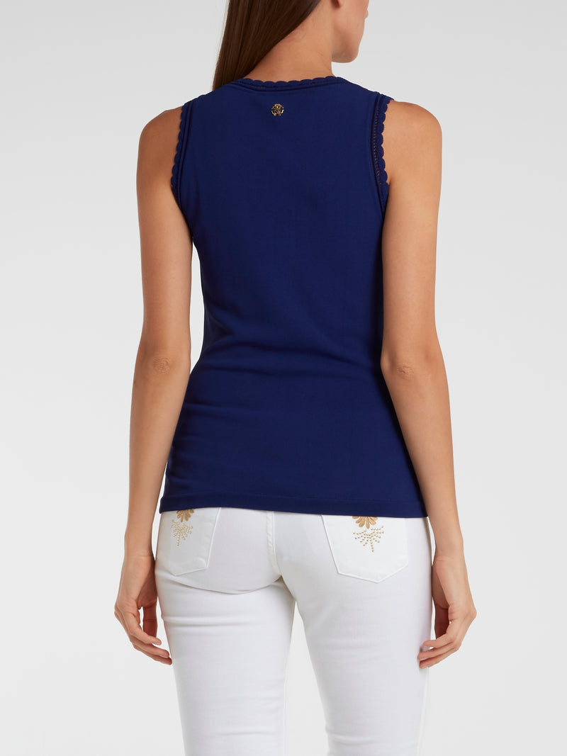 Navy Knitted Tank Top