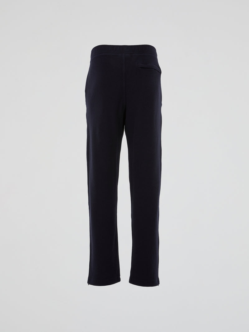 Navy Ribbed Waistband Track Trousers