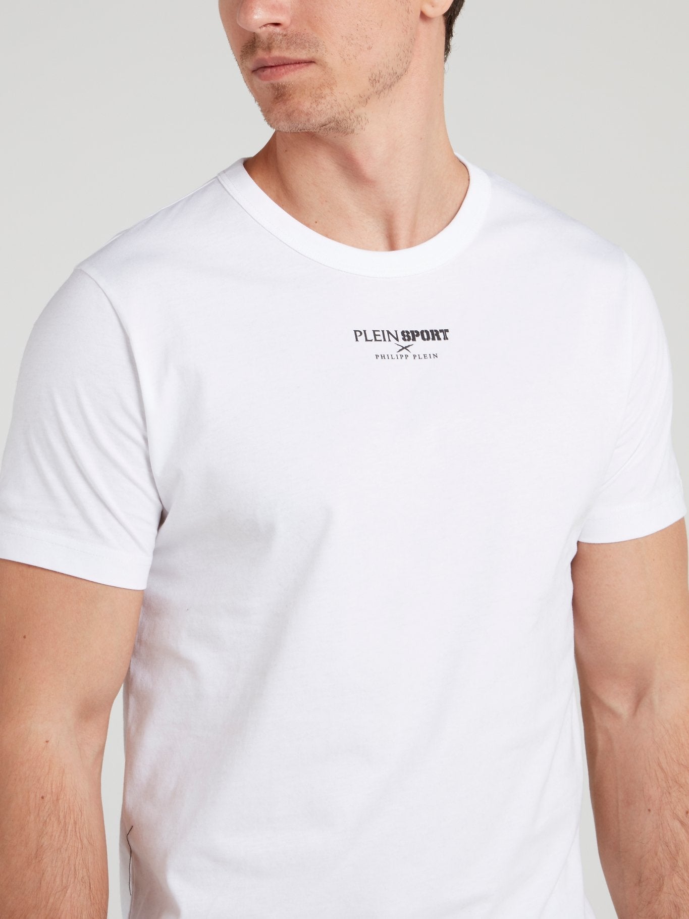 White Rear Logo Print T-Shirt