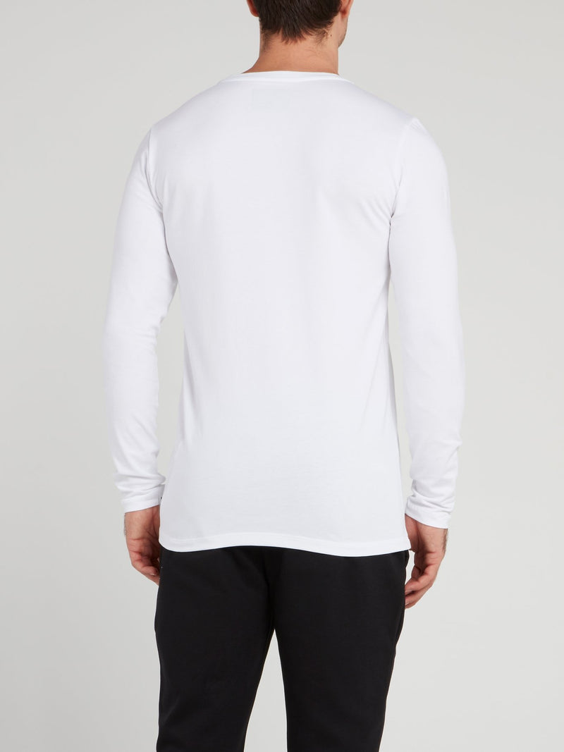 White Logo Long Sleeve T-Shirt
