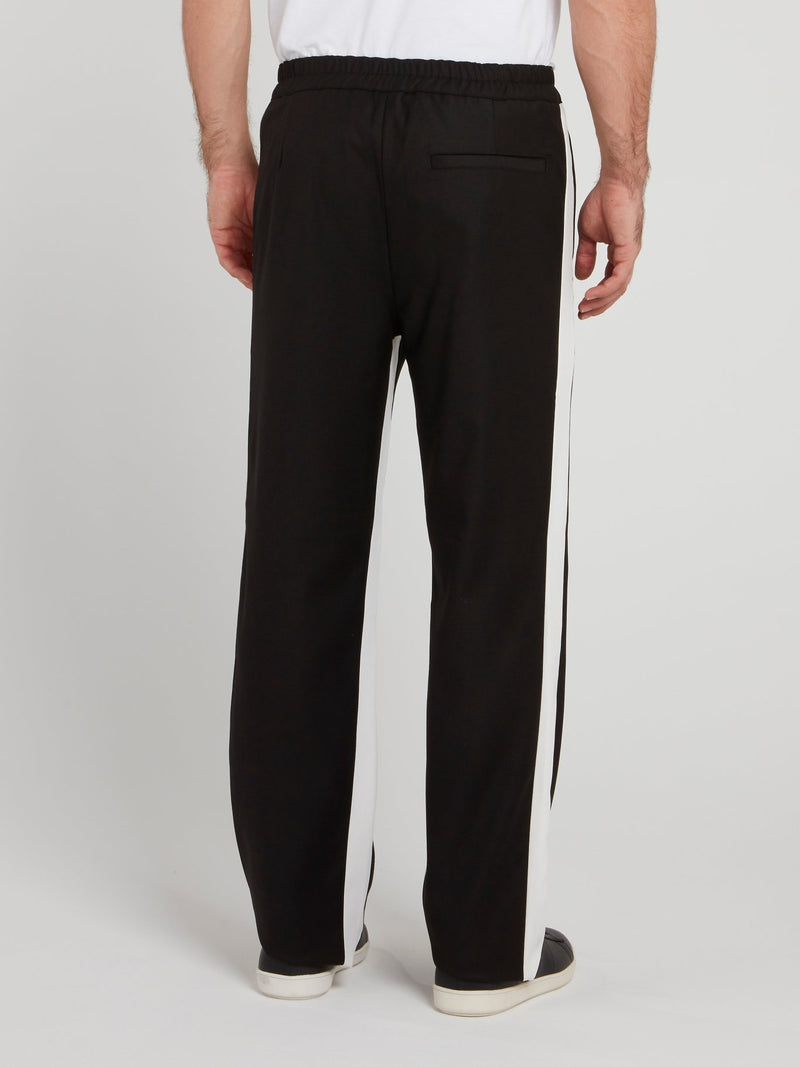 Black Contrast Side Stripe Pants
