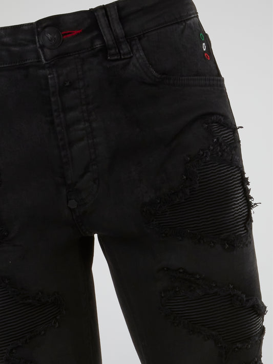 Black Distressed Skinny Jeans