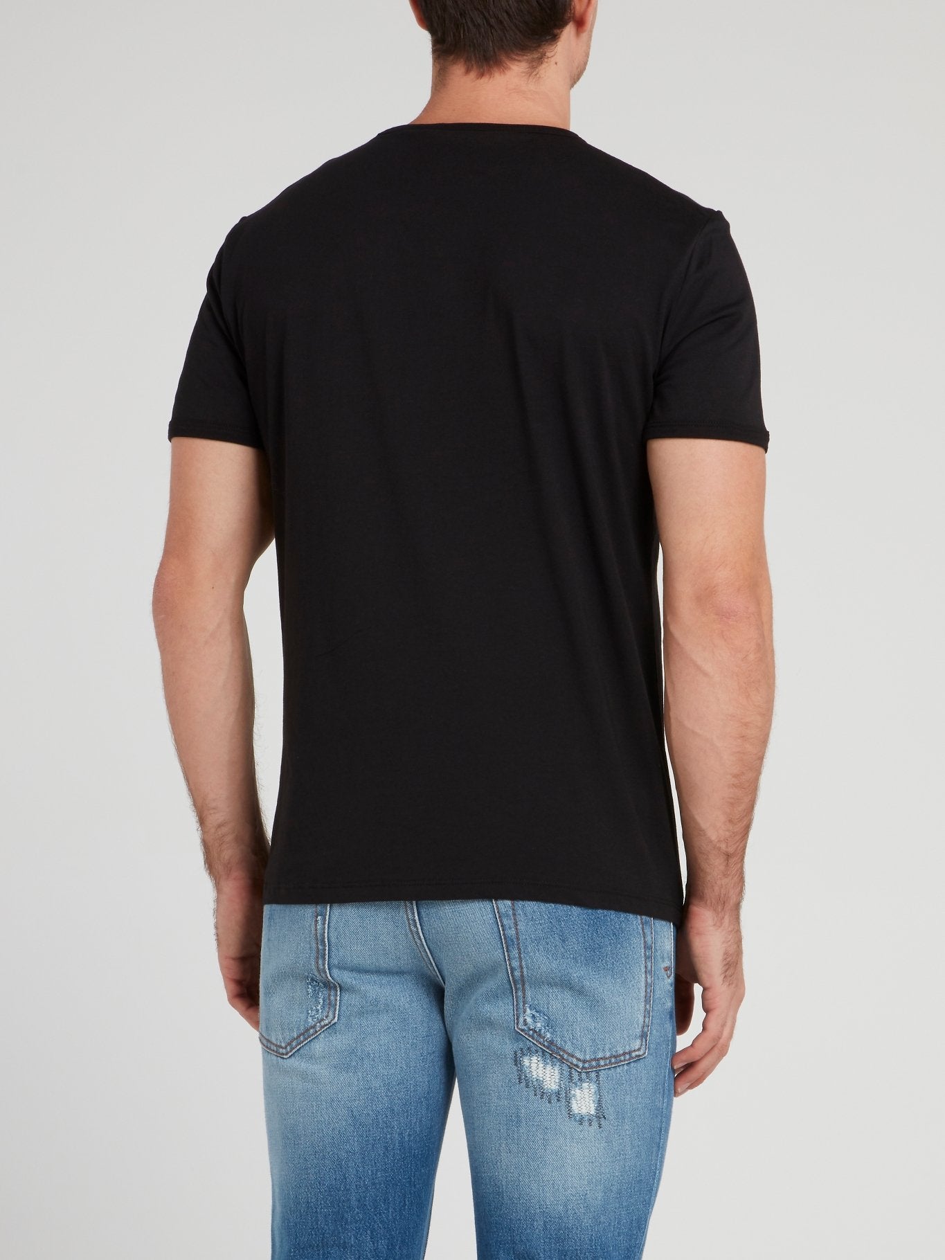 Black Studded Snake Logo T-Shirt