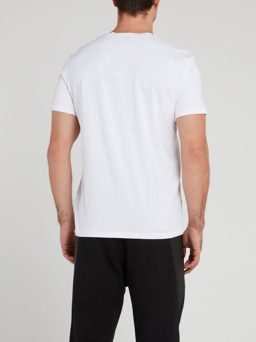 White Graphic Print Crewneck T-Shirt