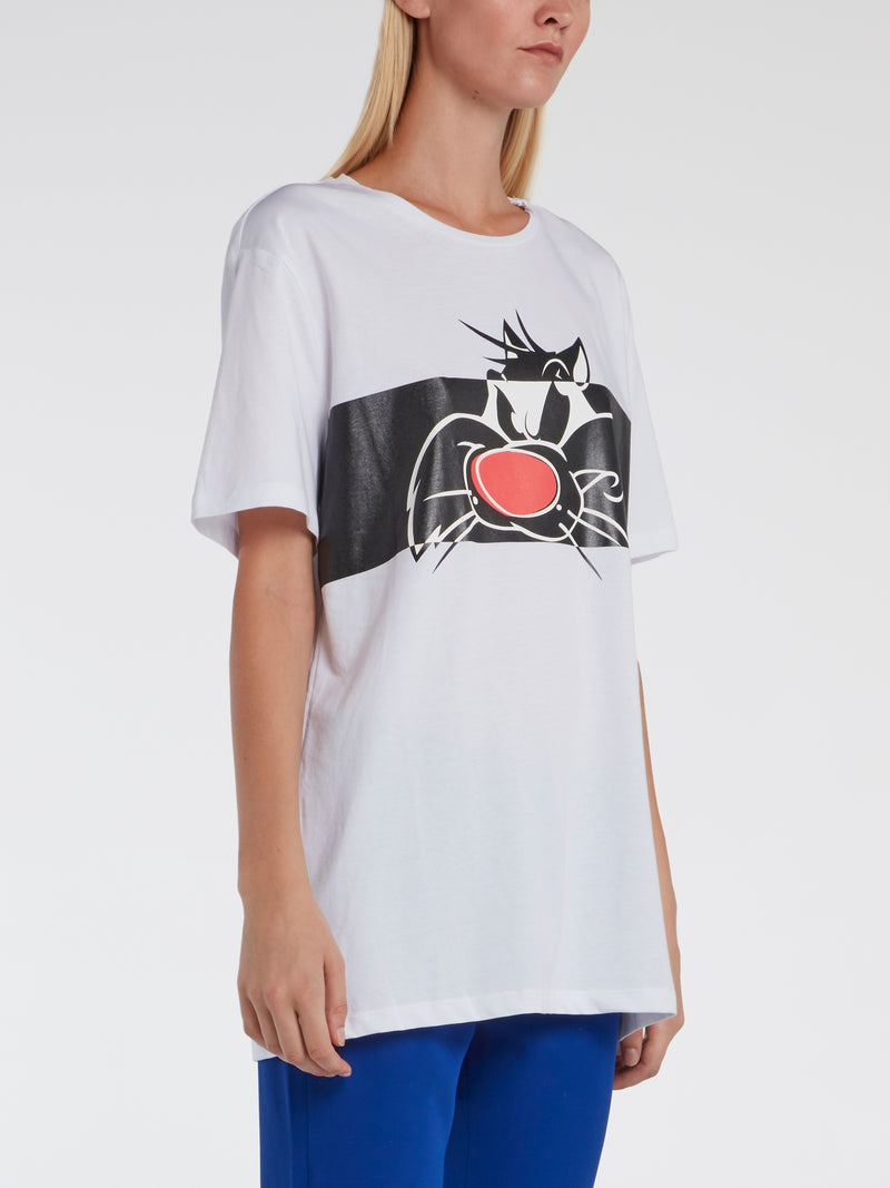 White Sylvester The Cat T-Shirt