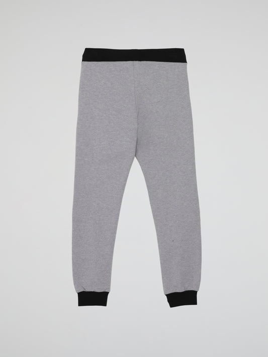 Grey Ribbed Edge Jogging Trousers (Kids)