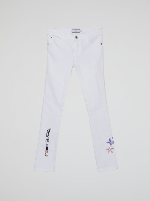 White Star Detail Jeans (Kids)