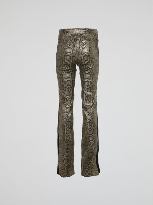 Snake Print Bootcut Pants