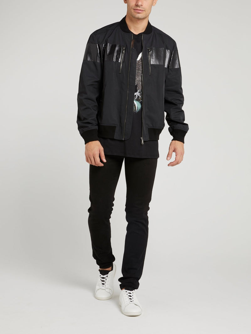 Black Snake Panel Jacket