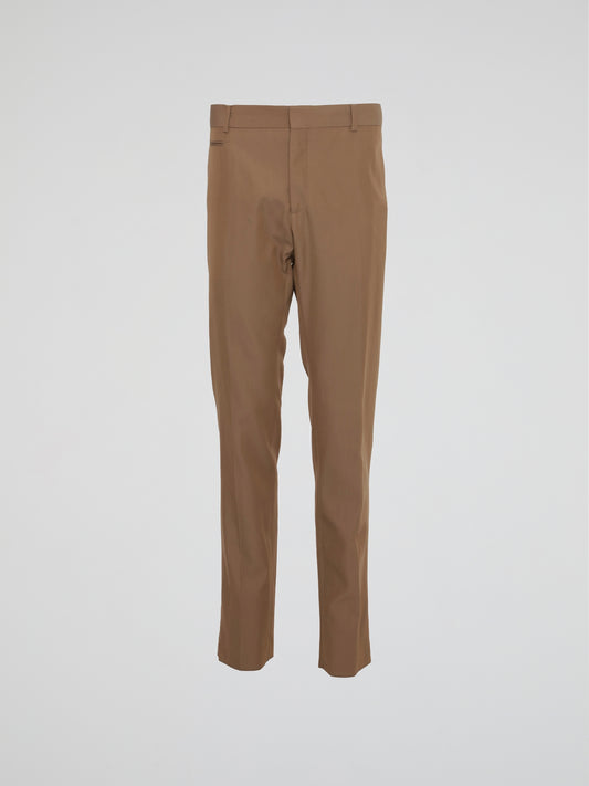 Brown Slim Fit Suit Pants
