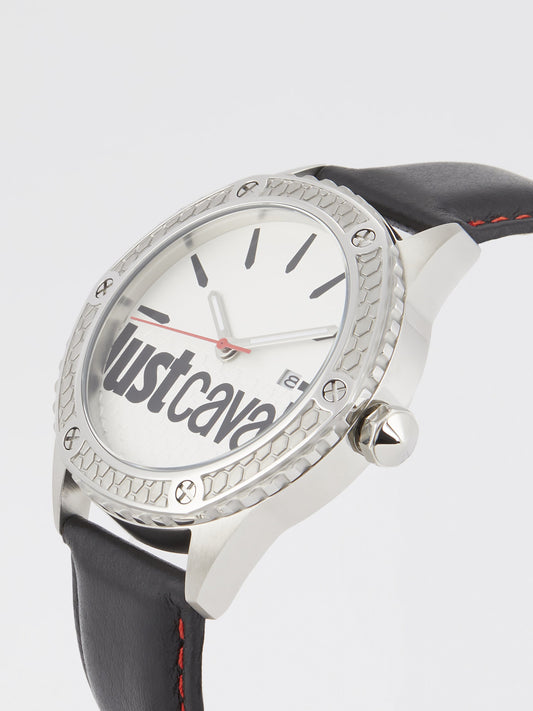 Audace Black Leather Band Watch